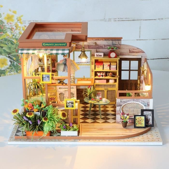 Xianreng Kit de maison de poupées miniatures de bricolage pour adultes pour  construire un kit de maison mini de bricolage avec des meubles Musique Kit  de maison miniature de bricolage avec des