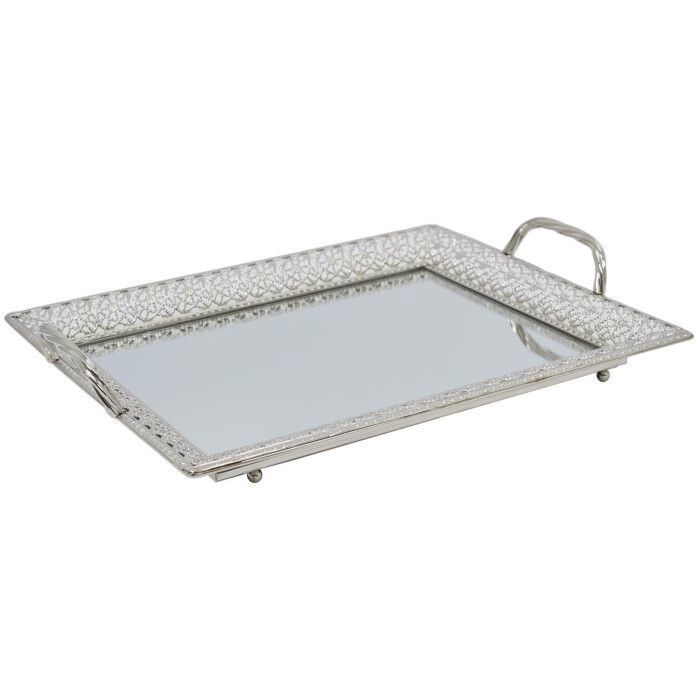 Plateau De Service Rond En Acier Inoxydable - Diamètre 33.5 Cm (M), Poignées Double - Pour Fruits, Apéritifs, Restaurant, Fête - Style Nordique - 5