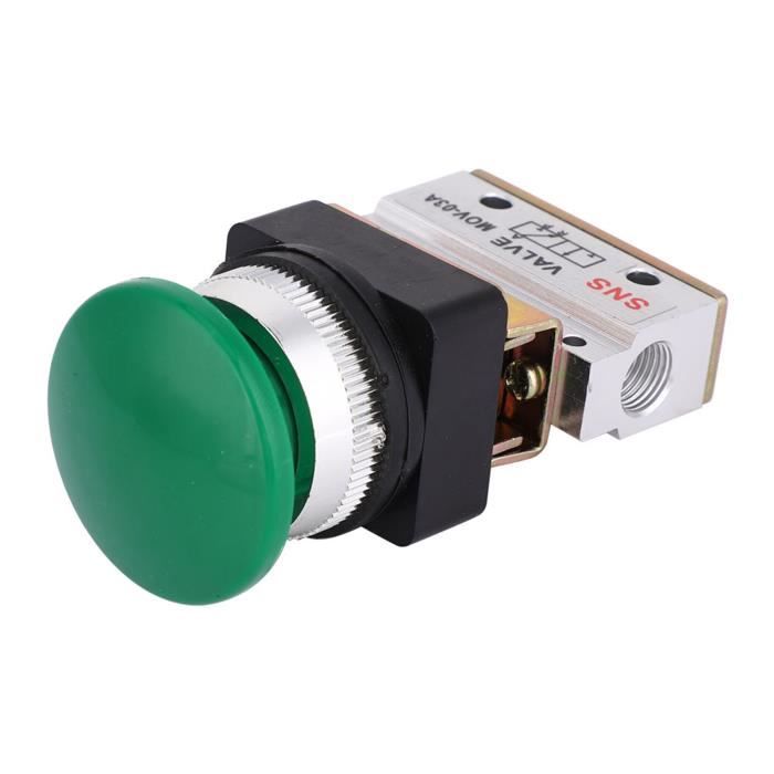 Vanne Pneumatique Bouton Poussoir TAC-3P - 2 Ports, 3 Positions, Filetage M5 - Neuf