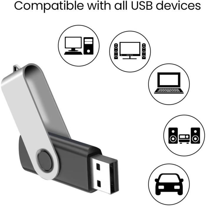 Lot de 50 Clés USB 4Go Cle USB 2.0 Flash Drive Clef USB Pivotant Mémoire  Sticks U Disque pour PC Ordinateur Portable(10 Couleurs) - Cdiscount  Informatique