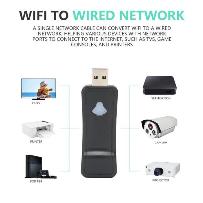 Adaptateur WiFi vers RJ45 Adaptateur WiFi sans Fil vers RJ45 300Mbps 2,4GHz  Mini Adaptateur WiFi USB pour TV-Contrôleur de-XIS - Cdiscount Informatique