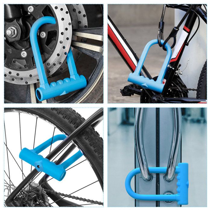 Cadenas Antivol en U pour Velo Trottinette Electrique Antivol Velo en Acier Allie Antivol Moto avec 125CM Flex Acier Cable Bleu Cdiscount Sport