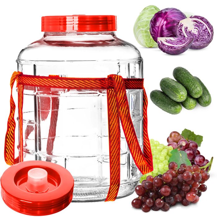 MEYAGOT Bocaux Fermentation Verre 2x1L | Sans Plomb | Pour Kimchi, Légumes, Confiture | Facile à Nettoyer