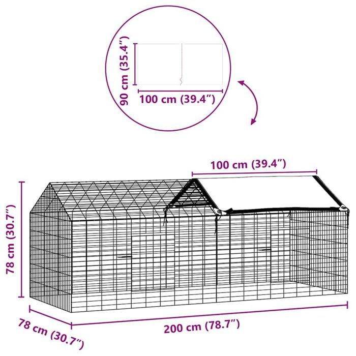 Cage Lapin 200 Cm