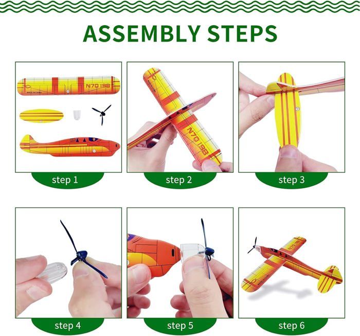 36 Avions Planeurs En Mousse EPP - Jouets à Assembler, Légers, Pour Jeux En Extérieur - Cadeau Anniversaire Enfants