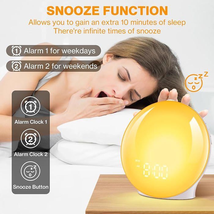 REVEIL SIMULATEUR D'AUBE Lampe De Réveil Avec Lumière Naturelle,réveil