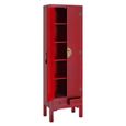 Armoire lingère 2 portes, 2 tiroirs Rouge Meuble Chinois - PEKIN - L 55 x l 33 x H 185-0