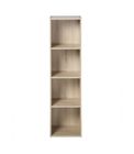 COMPO Meuble de rangement 4 cases en colonne décor chêne - H123 cm