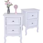 ALIGHTUP Lot de 2 tables de chevet bois blanches 60 x 40 x 30cm