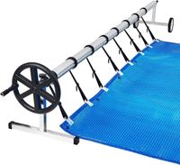 YUENFONG Enrouleur mobile pour piscine - 3 m à 5,70 m - avec bandes de fixation et roues - bâches solaires et couvertures