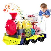 Jouet de Train Électrique - Musicaux Transparent pour Enfants Bébé - Effet Lumineux et Musique