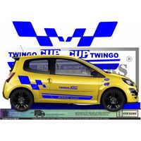 Renault Twingo Cup  - BLEU - Kit Complet  - Tuning Sticker Autocollant Graphic Decals
