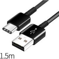 Câble Type C vers USB, Câble 1.5M de Chargement de Synchronisation de Données, pour Samsung Galaxy A3 A5 A7 S8 S9 S10 - Noir