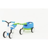 Chillafish QUADIE + TRAILIE Bleu: Porteur bébé 4 roues avec remorque détachable pour les enfant de 1 à 3 ans