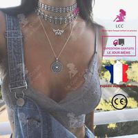 LCC® Collier femme argent fantaisie pendentif fille cadeau bijoux ras de cou chaîne anniversaire sautoir fête alliage d'aluminium