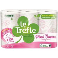 LE TREFLE Papier toilette maxi douceur 6 rouleaux