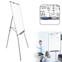 Tableau blanc paperboard 60x90cm avec trépied, réglable en hauteur, tableau magnétique, base étoile SUUSOLNY