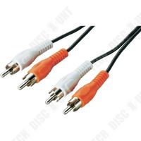 TD® Câble linéaire RCA connecteur haute qualité noir avec couleurs doubles rouge et blanc longueur excellente pour connecter