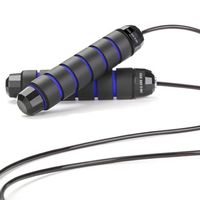 TD® Corde à sauter de 3Mètres/Grande Vitesse Câble Acier Ajustable avec Roulement à Bille(Noir et bleu)/ Résistante et solide / 