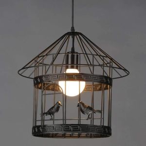 Hauteur r/églable Pour salle /à manger 35 cm AXFALO Lustre r/étro /à 4 ampoules en forme de cage /à oiseaux D/écoration de bar En fer forg/é Noir En cristal E14