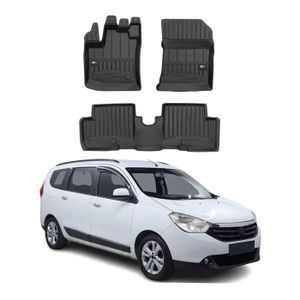 Tapis De Sol Voiture 4 Pièces Pour Dacia Logan II (2012-2020) - Velours Noir Imperméable - Sur-mesure