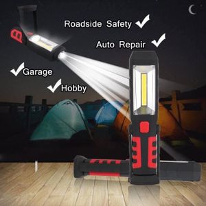 Jaune Lampe de Travail LED Rechargeable avec Aimantée et USB Pliable Rotation à 360 degré Lampe Inspection LED Rechargeable Lampe Dinspection pour Atelier de Ménage Camping en Plein Air Randonnée 