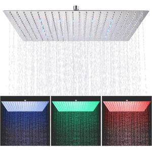 DOUCHETTE - FLEXIBLE Pommeau de douche à LED 40 * 40cm Chromé Pomme de 