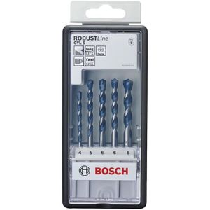 FORET - MECHE Bosch Professional 5 Pièces Jeu De Forets À Béton Cyl-5 Robust Line Set (Pour Le Béton, Ø 4-8 Mm, Accessoires Perceuse À Per[u735]