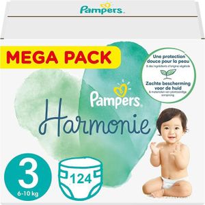 COUCHE PAMPERS HARMONIE TAILLE 3 124 COUCHES (6-10 KG)