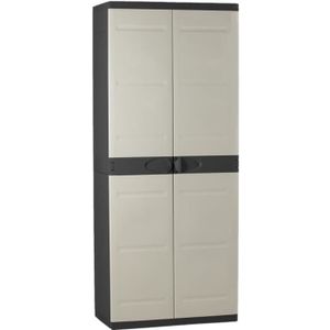 2784*Jill's® - NEUF Armoire de rangement de jardin ,Armoire d'Extérieur , Balcon MODE - Excellent avec 2 étagères Noir et gris - Cdiscount Maison