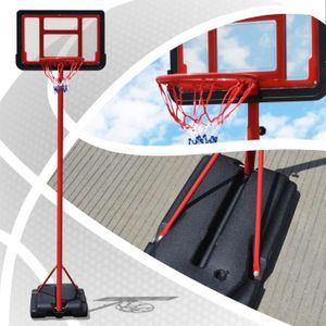 PANIER DE BASKET-BALL Panier de basket-ball sur pied ajustable portable hauteur réglable 230-305cm base de lestage sur roulettes poteau métal