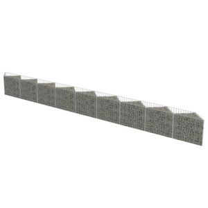 CLÔTURE - GRILLAGE Mur de gabion en acier galvanisé ZERODIS - 630 x 30 x 50 cm - Grande capacité de charge