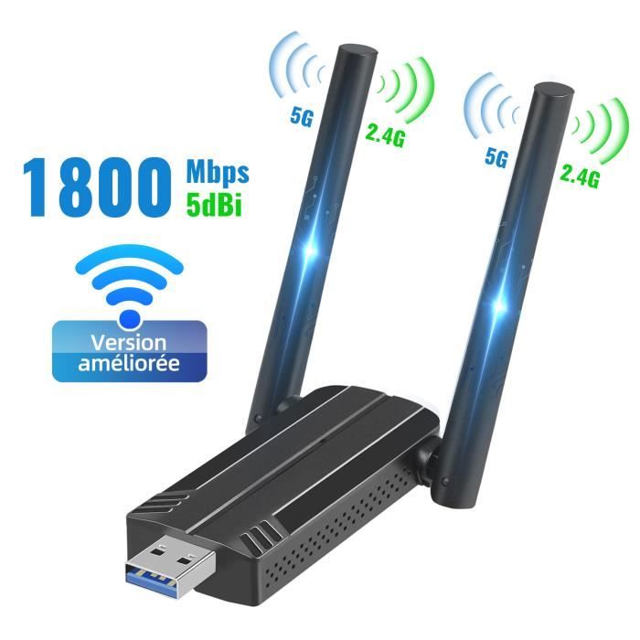Acheter Adaptateur WiFi 3000Mbps WiFi 6E USB 3.0, carte réseau AX3000  Tri-bande 2.4G 5G 6G, Dongle récepteur Wifi pour Windows 10 11, pilote  gratuit