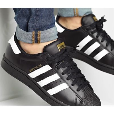 Superstar blanche bande sale noir