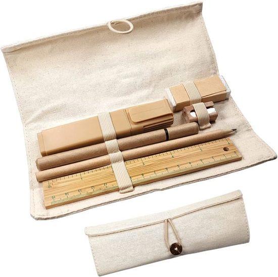 Cadeau Rentrée Scolaire Set Écriture Eco, Kit D'Étiquette Écologique En Lin, Carton Et Bambou Cadeau Eco Responsable Cadeau Rentrée Scolaire Set Écriture Eco, Kit D'Étiquette Écologique En Lin, Carton Et Bambou Cadeau Eco Responsable