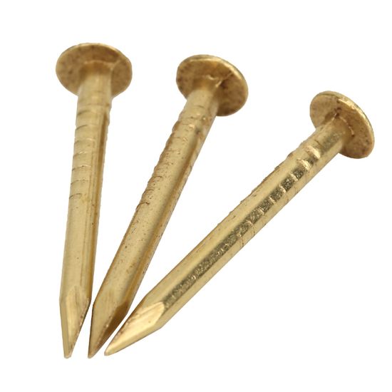 100 Clous De Suspension En Laiton 25 Mm - Pour Cadres Lourds, Murs Béton, Boîte Rangement Incluse