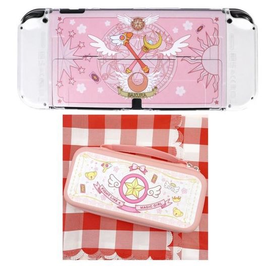 Groupe 3 - Anime Card Captor Sakura Pink Protection Funda Switch OLED ...