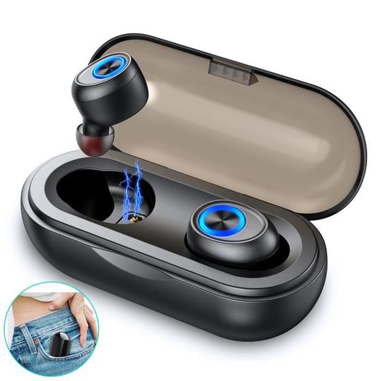 Ecouteur Bluetooth sans Fil TWS Oreillette Bluetooth 5.0 Stéréo mini Écouteurs - Son à couper le souffle - Connexion automatique