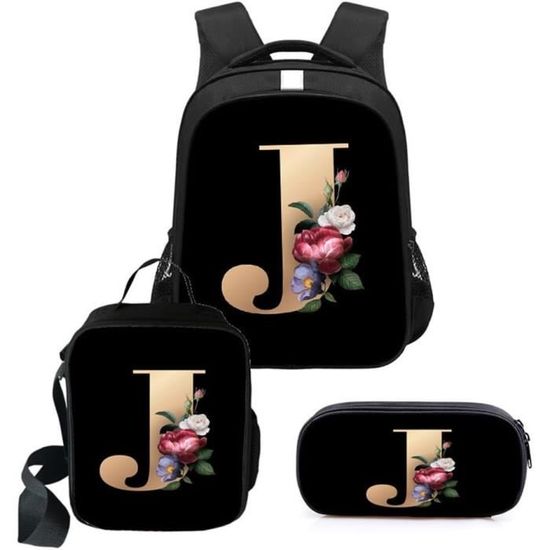 Ensemble Cartable Scolaire 3 Pièces Motif Cerises – Sac à Dos, Sac Déjeuner Et Trousse, Pour école Primaire Fille - 9