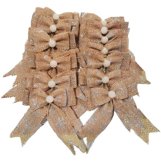 N uds de noel en toile de Jute et dentelle n uds ondules suspendus pour arbre de noel nouvel an decoration brico 4 THJR2445 Cdiscount Maison