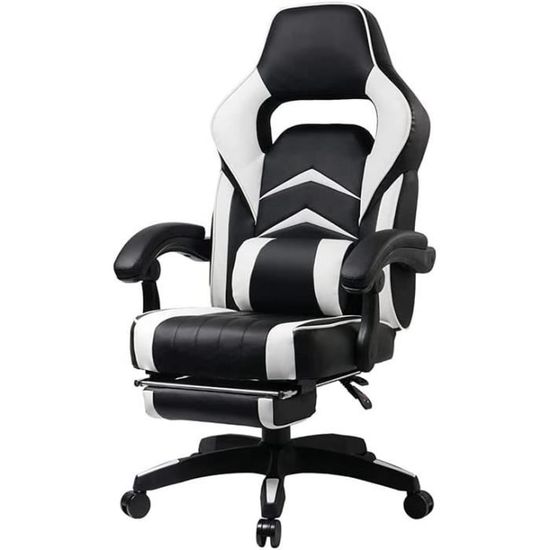 Chaise gaming avec LED RGB et repose-pieds, Fauteuil de bureau ergonomique,Siège avec Appuie-tête et soutien lombaire, Noir et Vert - Informatique