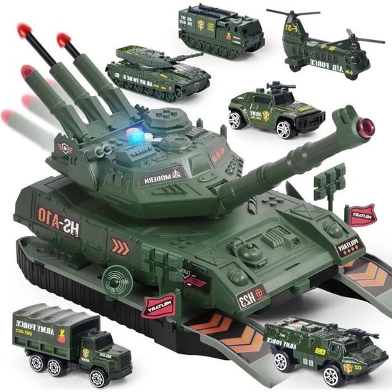 Lot De 6 Véhicules Militaires Parijouet – Métal, Blister D'époque, Neufs
