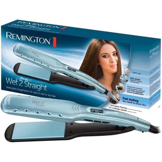 Lisseur Cheveux,Lissage sur cheveux mouillés ou sec Wet2Straight,Plaques larges, Lisse