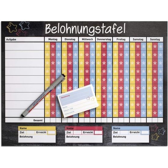 BIROYAL Tableau De Récompense Pour Enfant Avec 12 Tableaux De
