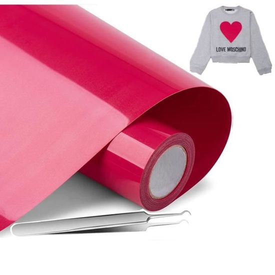 UIOK Flex Thermocollant, Bleu Clair Vinyle Thermocollant 30.5×183cm Flex Thermocollant Pour Tissus, Flex Bleu Clair HTV Vinyles De Transfert à Chaud Pour Cricut Facile à Couper Et à Désherber