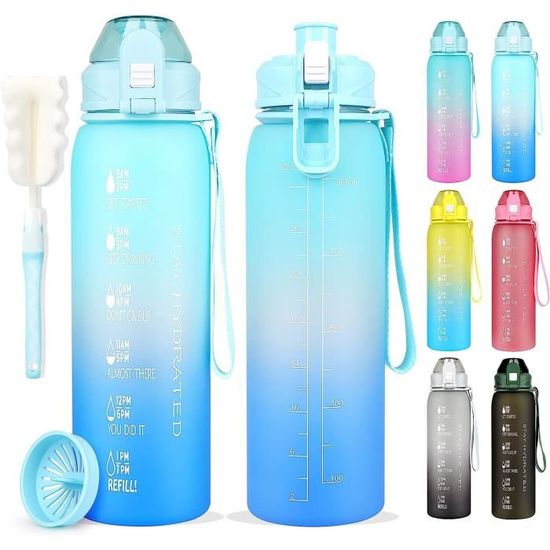 Bouteille D'Eau De Motivation De 2 Litres - Avec Marqueur De Temps À Bouteille D'Eau De Motivation De 2 Litres - Avec Marqueur De Temps À