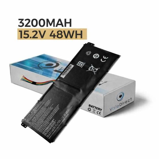 Batterie Compatible Acer Aspire 3 A315-51-51B0 - 7,4V 4800 MAh, Garantie 12 Mois, Livraison Rapide (remplacement Ordinateur Portable)