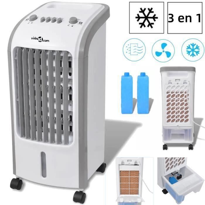 Refroidisseur d'air-Climatiseur mobile portables umidificateur cooling ventilateur 80 W 4 L 270 m3-h 25 x 26 x 56 cm -QNQ
