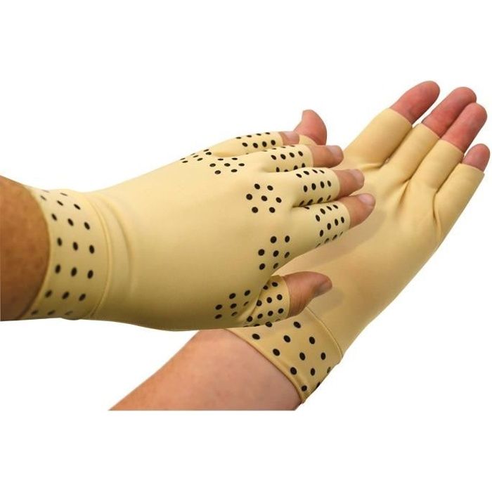 Mitaines avec points magnétiques VITAEASY - Taille L - Compression douce - Largeur main jusqu'à 10,20 cm
