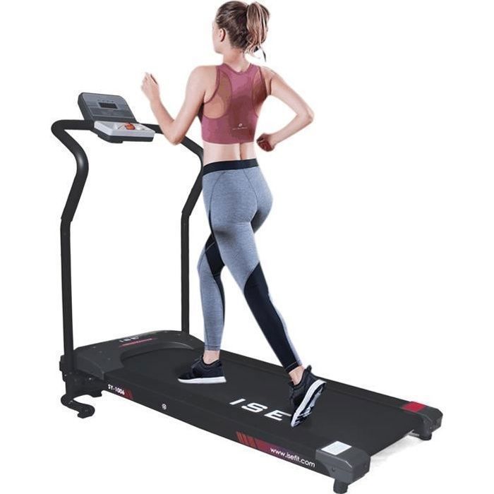 ISE Tapis de Course pliable -Electrique motorisé 10 Km/h - 0.75HP,750 W-Compact,silencieux-4 Programmes,Roues de Transport SY-1006